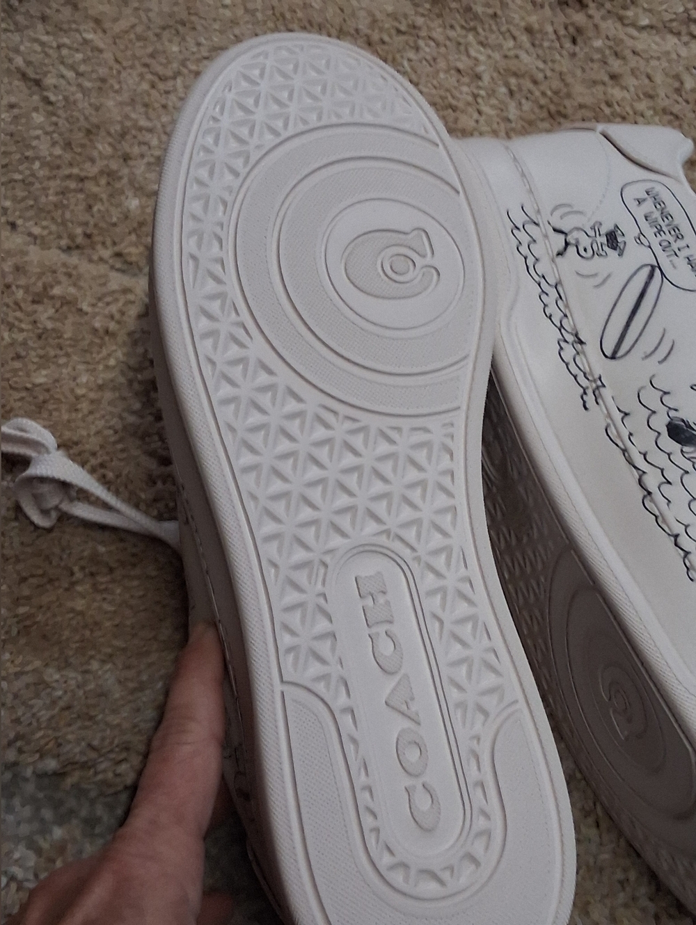 NWT COACH X PEANUTS HIGH LINE SNEAKER WITH NEWSPAPER PRINT - Picture 6 of 7